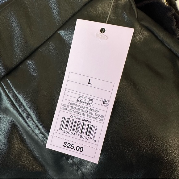 NWT women's black faux leather flare plants - Picture 3 of 3